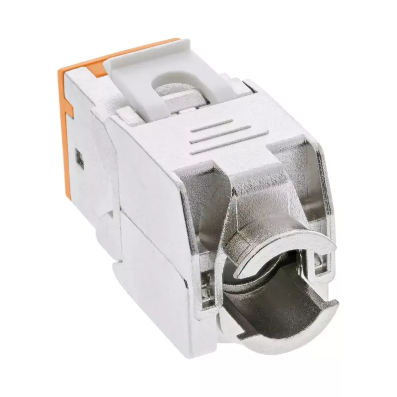 InLine Keystone RJ45 pistikupesa, varjestatud, Cat.6A, oranž 8 tk pakend