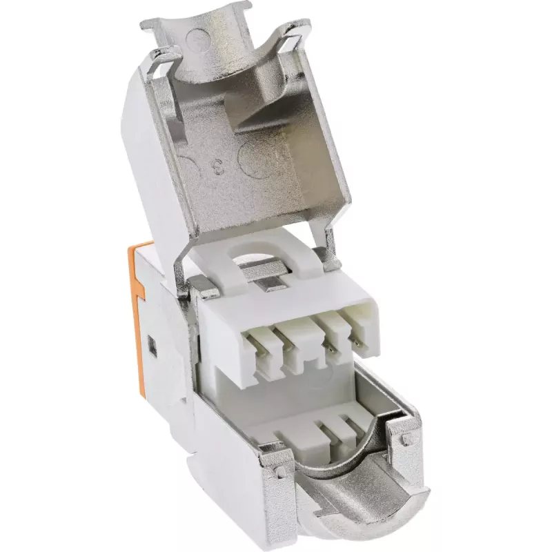 InLine Keystone RJ45 pistikupesa, varjestatud, Cat.6A, oranž 8 tk pakend