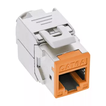 InLine Keystone RJ45 pistikupesa, varjestatud, Cat.6A, oranž 8 tk pakend