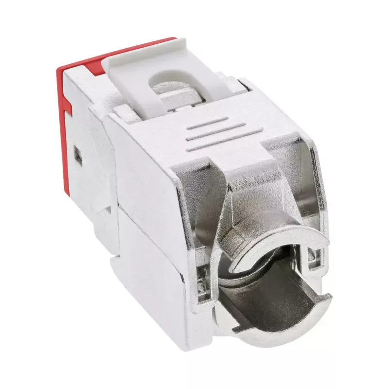 InLine Keystone RJ45 keystone-pistik, varjestatud, Cat.6A, punane 8 tk pakend
