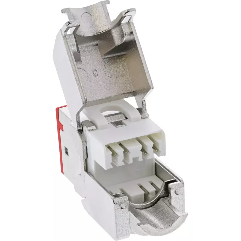 InLine Keystone RJ45 keystone-pistik, varjestatud, Cat.6A, punane 8 tk pakend