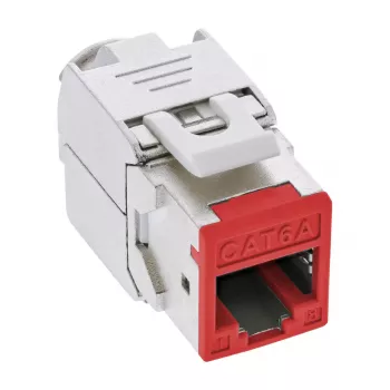 InLine Keystone RJ45 keystone-pistik, varjestatud, Cat.6A, punane 8 tk pakend