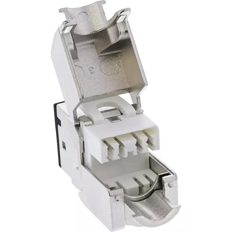 InLine Keystone RJ45 pesa, varjestatud, Cat.6A, must, 8 tk