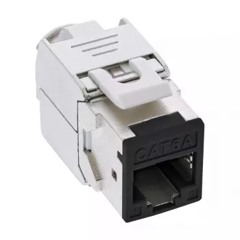 InLine Keystone RJ45 pesa, varjestatud, Cat.6A, must, 8 tk