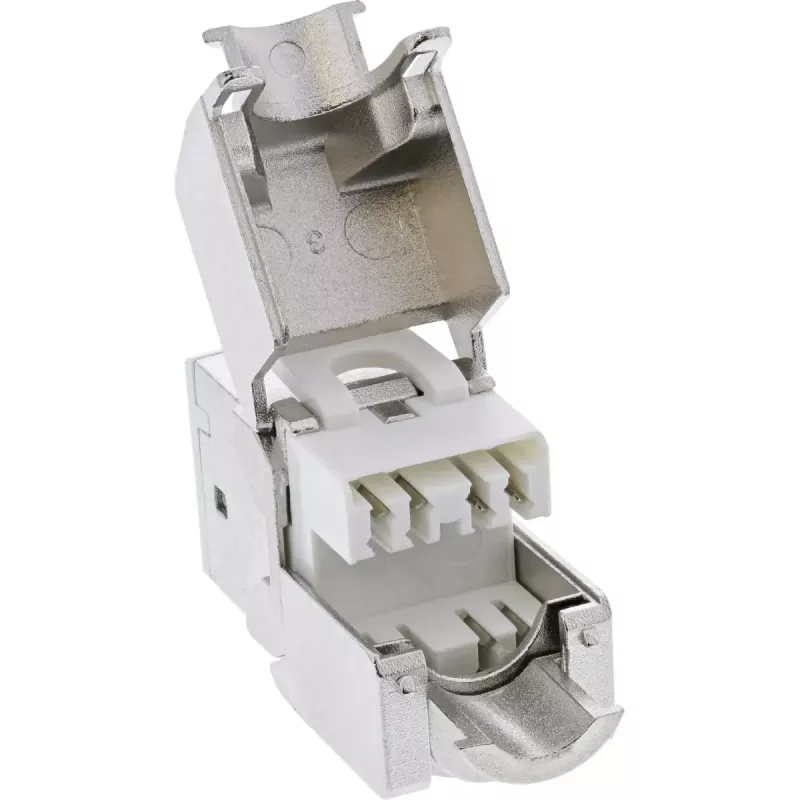 InLine Keystone RJ45 pistikupesa, varjestatud, Cat.6A, valge, 8 tk pakend