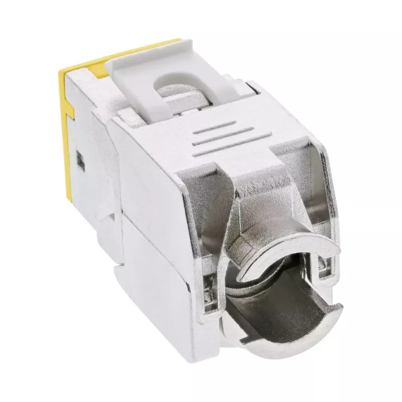 InLine Keystone RJ45 pesa, varjestatud, Cat.6A, kollane 8-pack