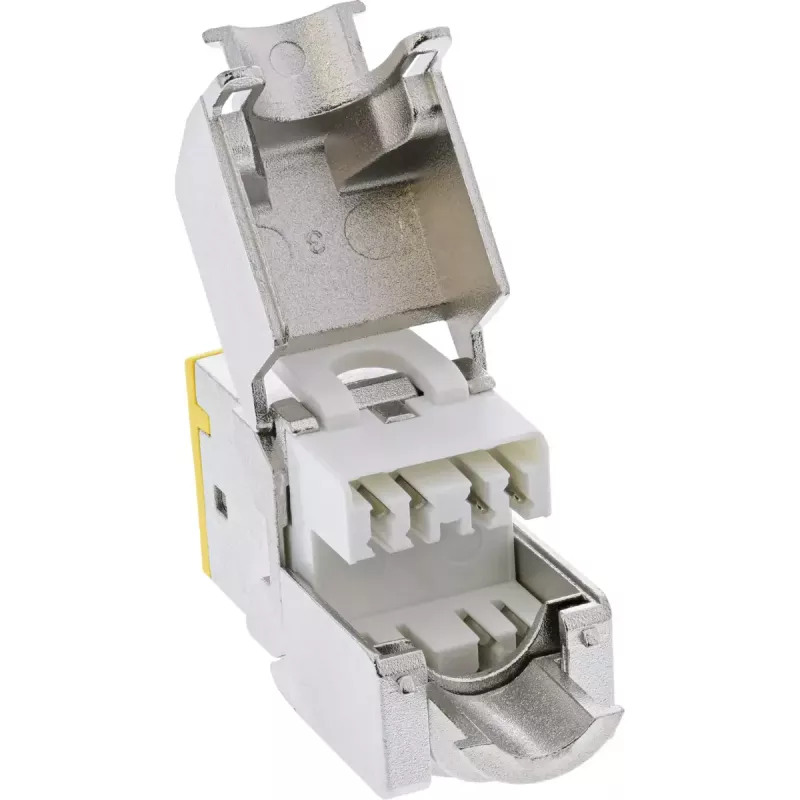 InLine Keystone RJ45 pesa, varjestatud, Cat.6A, kollane 8-pack