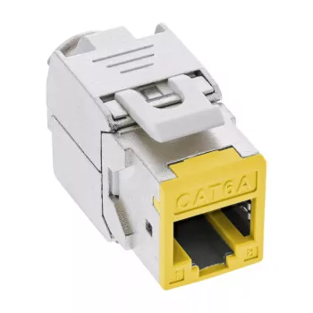 InLine Keystone RJ45 pesa, varjestatud, Cat.6A, kollane 8-pack