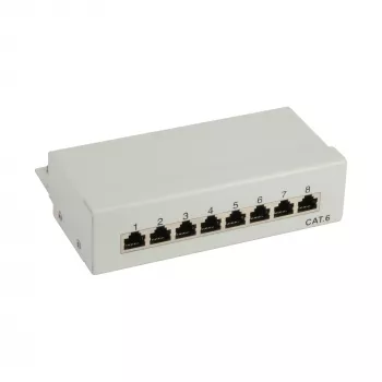 InLine Patch Panel Cat.6 8 sadama lauaarvuti jaoks hall RAL7035