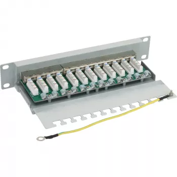 InLine patch-paneel 10 tolli Cat.6 12 porti 1U helehall RAL7035