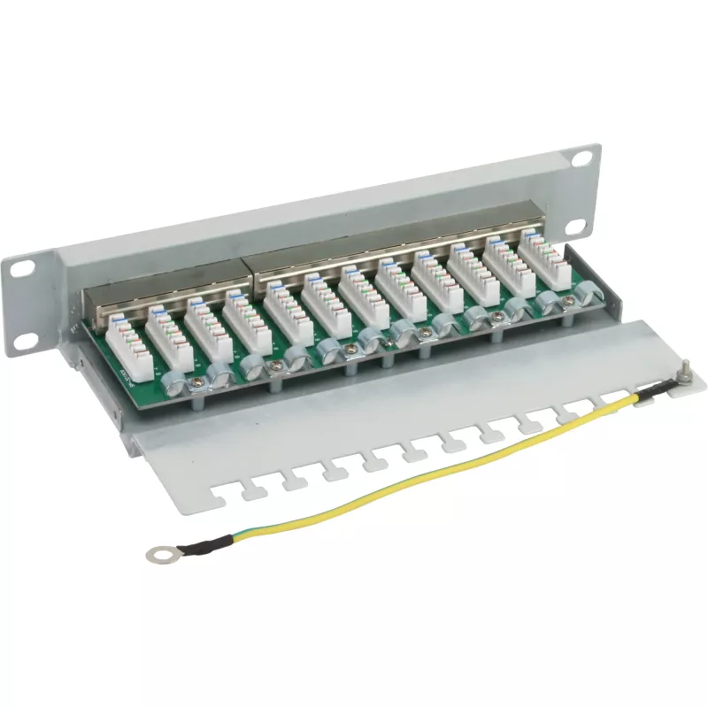 InLine patch-paneel 10 tolli Cat.6 12 porti 1U helehall RAL7035