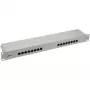 InLine Patch Panel Cat.6 16 Port 19 inch 1HE helehall RAL7035