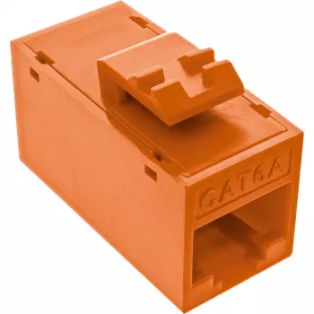 InLine Keystone RJ45-pistik/pesa, varjestamata, Cat.6A, 8 tk pakend, oranž