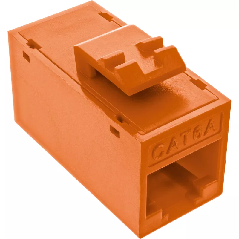 InLine Keystone RJ45-pistik/pesa, varjestamata, Cat.6A, 8 tk pakend, oranž
