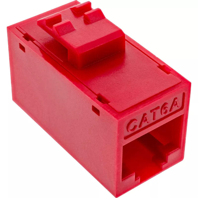 InLine Keystone RJ45 pistik/pesa, varjestamata, Cat.6A, 8 tk pakend, punane