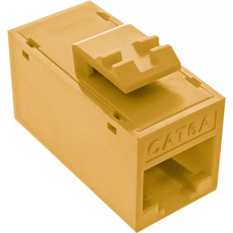 InLine Keystone RJ45-pistikupesa, varjestamata, Cat.6A, 8 tk pakendis, kollane