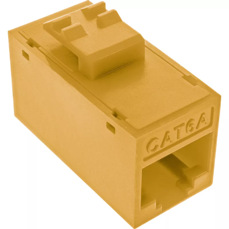 InLine Keystone RJ45-pistikupesa, varjestamata, Cat.6A, 8 tk pakendis, kollane