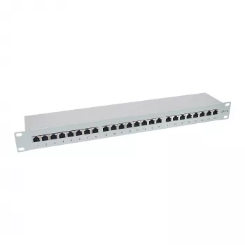 InLine patch-paneel Cat.6 24 porti 19 inch 1HE helehall RAL7035