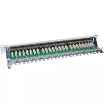 InLine patch-paneel Cat.6 24 porti 19 inch 1HE helehall RAL7035
