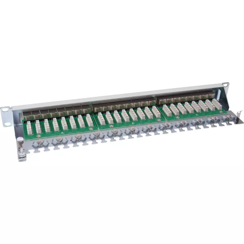 InLine patch-paneel Cat.6 24 porti 19 inch 1HE helehall RAL7035