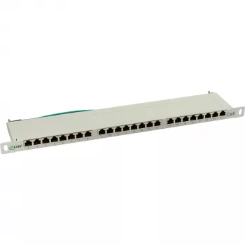 InLine Patch Panel Cat.6 24 Port 19 tolli 0.5U helehall RAL7035