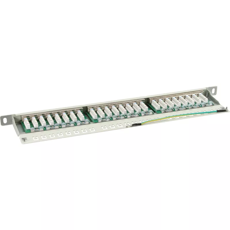 InLine Patch Panel Cat.6 24 Port 19 tolli 0.5U helehall RAL7035