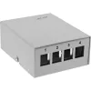 InLine Desktop Consolidation Point Box 4x Keystone RJ45, metal, RAL7035