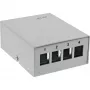 InLine Desktop Consolidation Point Box 4x Keystone RJ45, metal, RAL7035