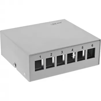InLine töölaua konsolideerimispunkti karp, 6x Keystone RJ45, metall, RAL7035