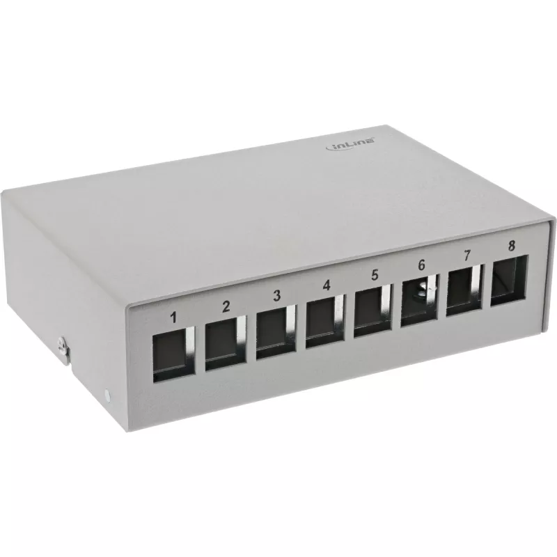 InLine Desktop Consolidation Point Box 8x Keystone RJ45, metallist, RAL7035