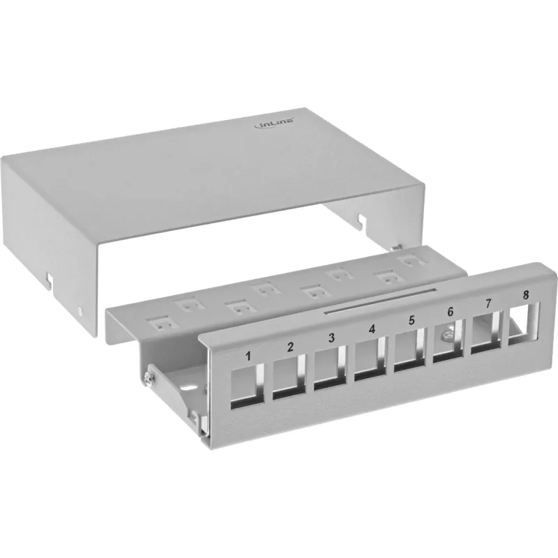 InLine Desktop Consolidation Point Box 8x Keystone RJ45, metallist, RAL7035