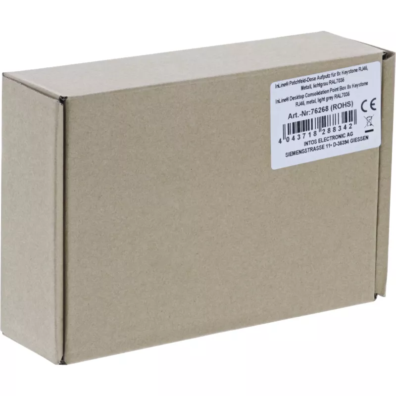 InLine Desktop Consolidation Point Box 8x Keystone RJ45, metallist, RAL7035