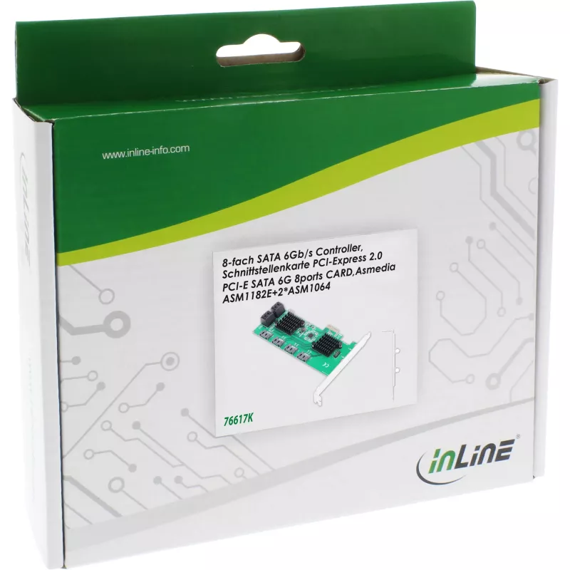 InLine liidesekaart, 8x SATA 6Gb/s kontroller, PCIe 2.0 (PCI Express)