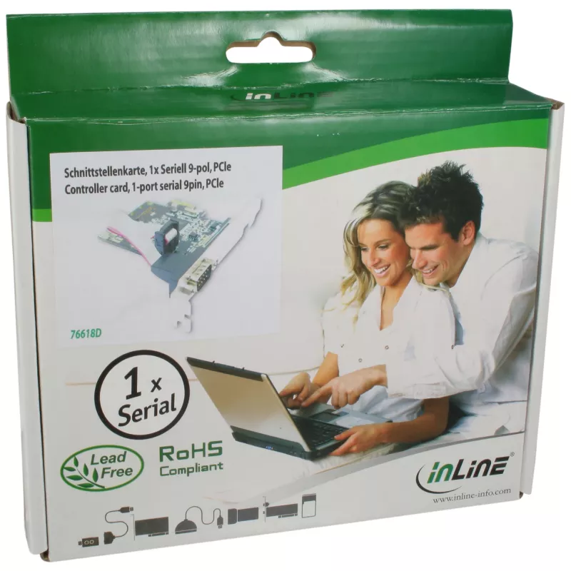 InLine liidesekaart 1 port jadaport 9 kontakti PCIe, InLine, 76618D