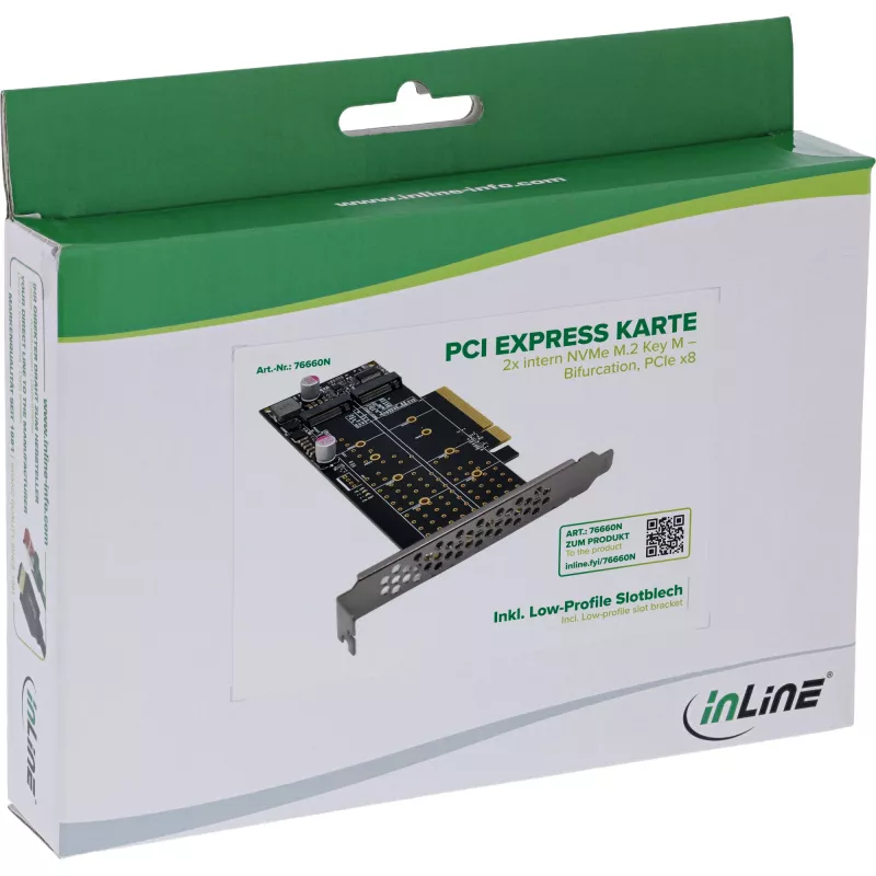 InLine 76660N sisemine M.2 liidesekaart PCIe isane 64 Gbit/s