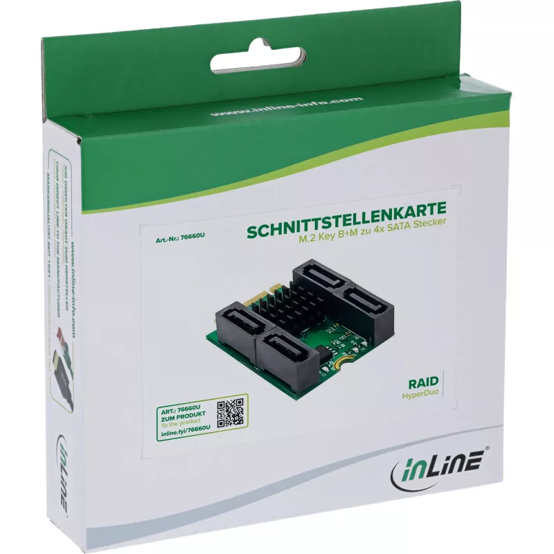 InLine 76660U sisemine SATA-liidesekaart M.2-lt SATA-le 6 Gbit/s