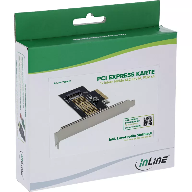 InLine 76660V sisemine M.2 liidesekaart PCIe 4 Gbit/s