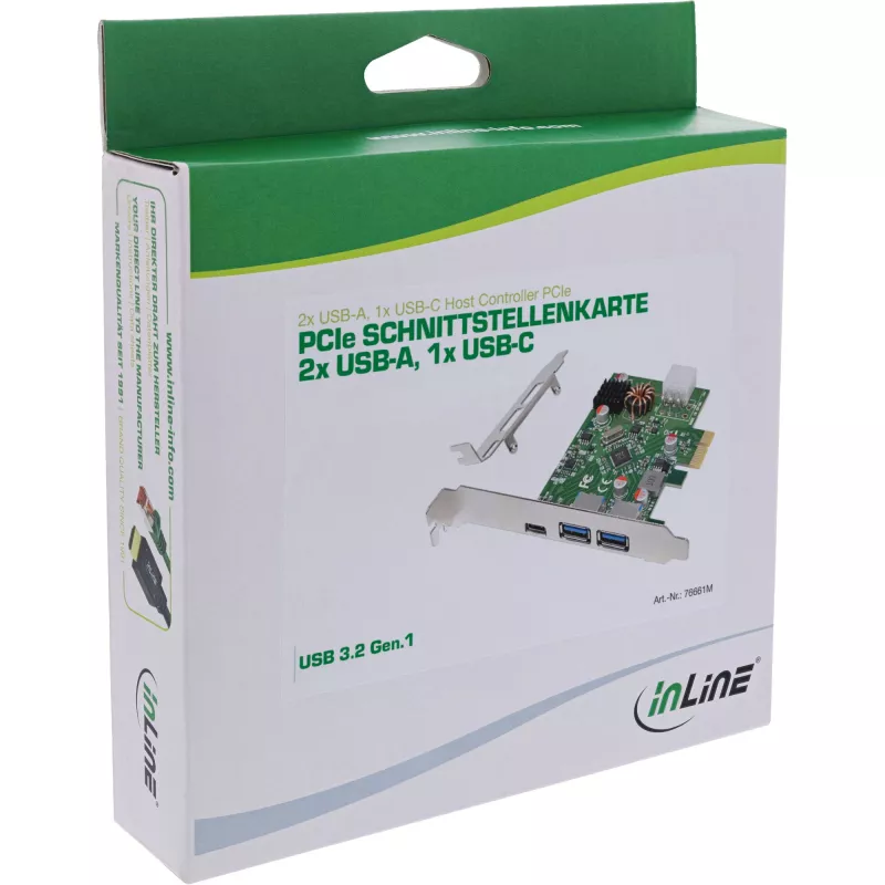 InLine 76661M liidesekaardid/adapter Sisemine USB 3.2 Gen 1 (3.1 Gen 1), USB USB-C