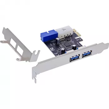 InLine 2+2 pordiga USB 3.2 Gen.1 hostkontroller, PCIe, SATA toitega + madalprofiiliklamber