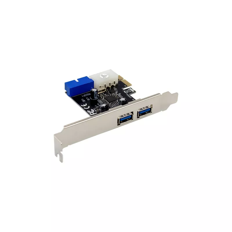 InLine 2+2 pordiga USB 3.2 Gen.1 hostkontroller, PCIe, SATA toitega + madalprofiiliklamber
