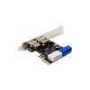 InLine 2+2 pordiga USB 3.2 Gen.1 hostkontroller, PCIe, SATA toitega + madalprofiiliklamber