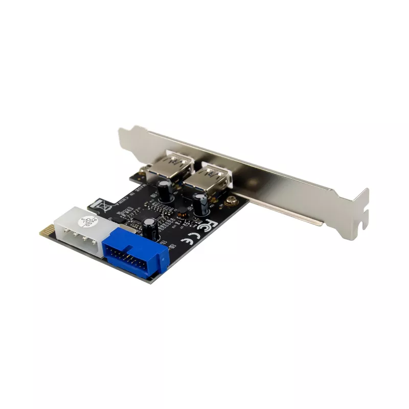 InLine 2+2 pordiga USB 3.2 Gen.1 hostkontroller, PCIe, SATA toitega + madalprofiiliklamber