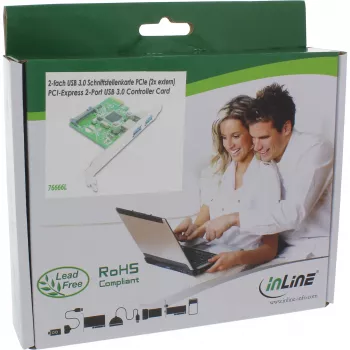 InLine 2-pordiline USB 3.0 hostkontrolleri kaart SATA lisatoitepordiga PCIe