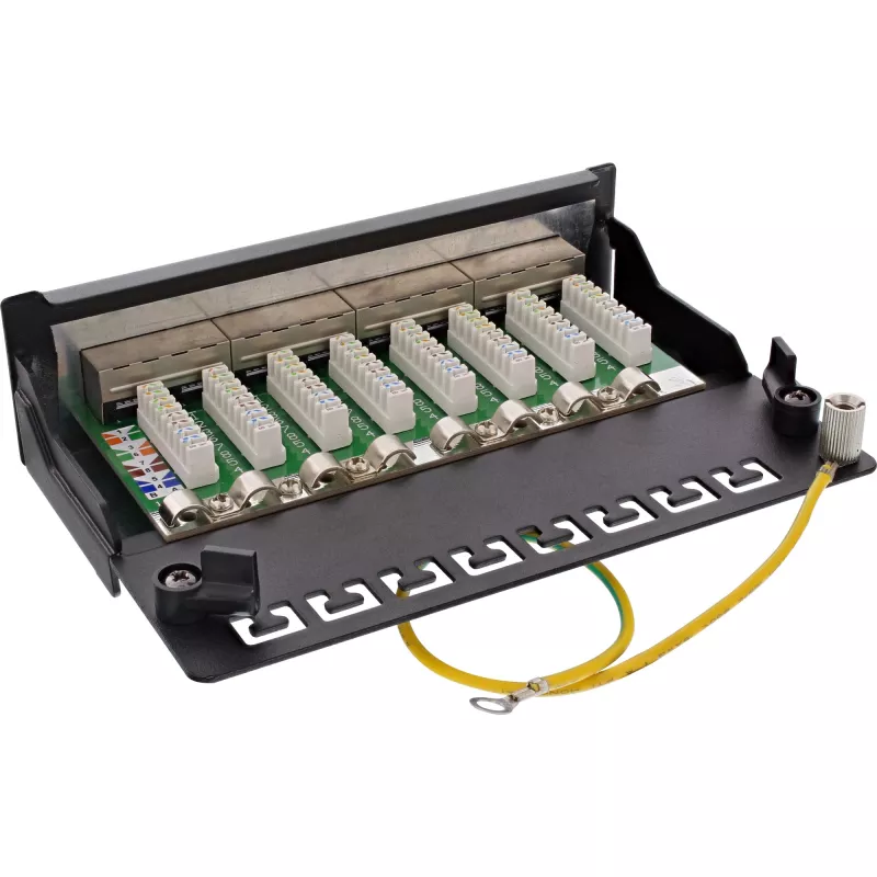 InLine Patch Panel Cat.6A laua-/seinale kinnitatav 8 porti must RAL9005
