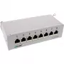 InLine Patch Panel Cat.6A laua/seinale kinnitatav 8 porti helehall RAL7035