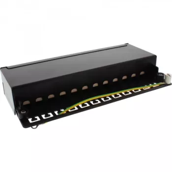 InLine Patch Panel Cat.6A laud/seinale paigaldatav 12 porti must RAL9005