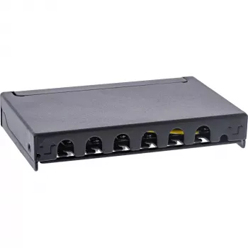 InLine Patch panel Cat.6A 0.5U 6-port, table/wall/rail, Must with dust prot.