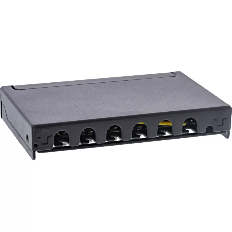 InLine Patch panel Cat.6A 0.5U 6-port, table/wall/rail, Must with dust prot.