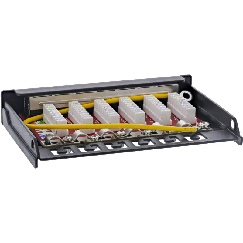 InLine Patch panel Cat.6A 0.5U 6-port, table/wall/rail, Must with dust prot.