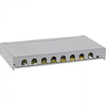 InLine Patch panel Cat.6A 0.5U 8-port, laud/seinal/kanduril, hall, tolmukaitse
